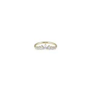 18K Gold Arch Pear Diamond Wedding Ring