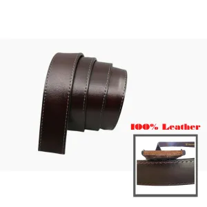35mm | Brown Stitched | Auto Buckle | Strap Only