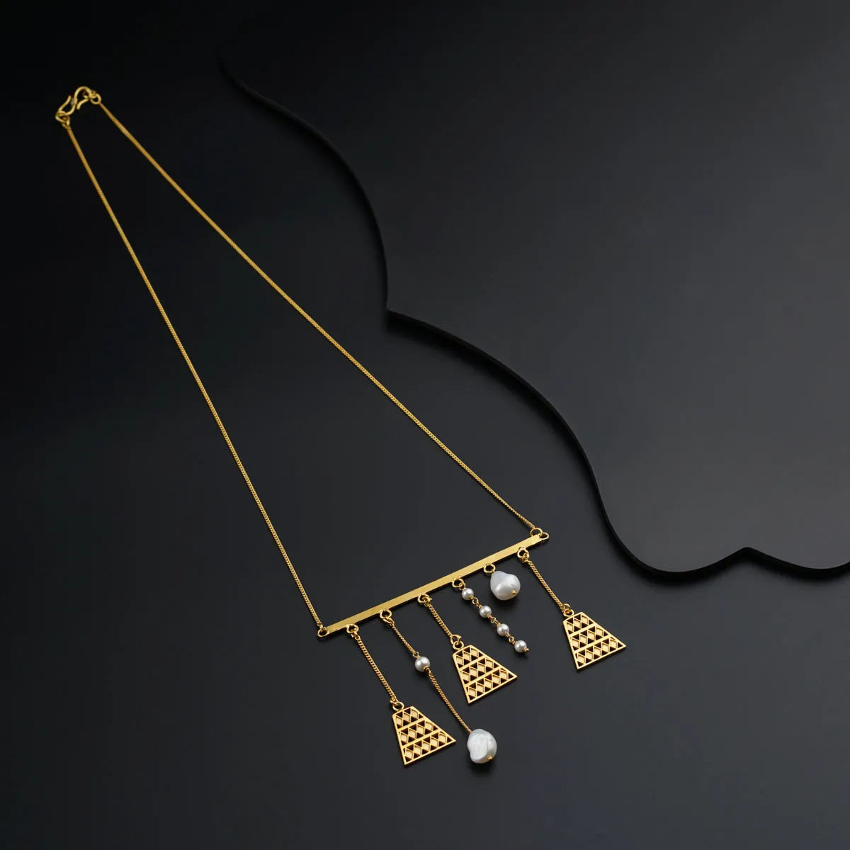 Abstract Silver Necklace (Gold Plated)