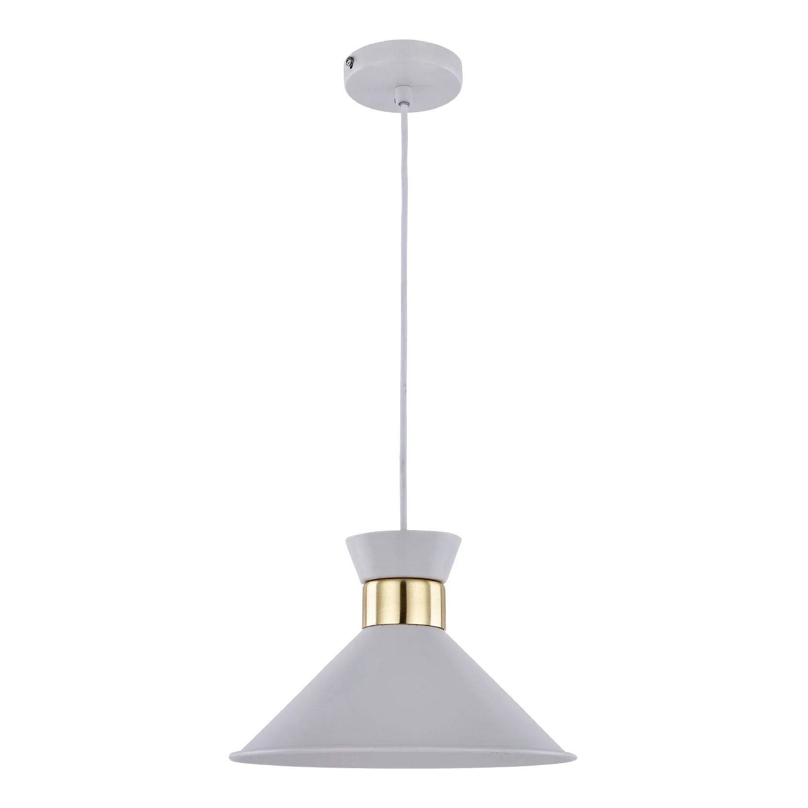 Adeline Minimalist Chic, Metal Pendant Light - White and Gold, PL0091