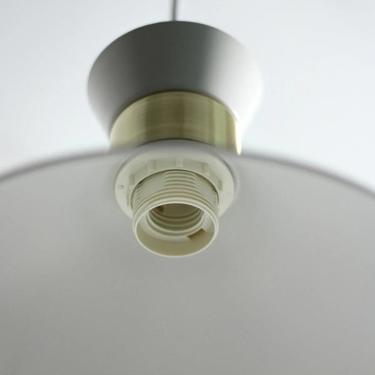 Adeline Minimalist Chic, Metal Pendant Light - White and Gold, PL0091