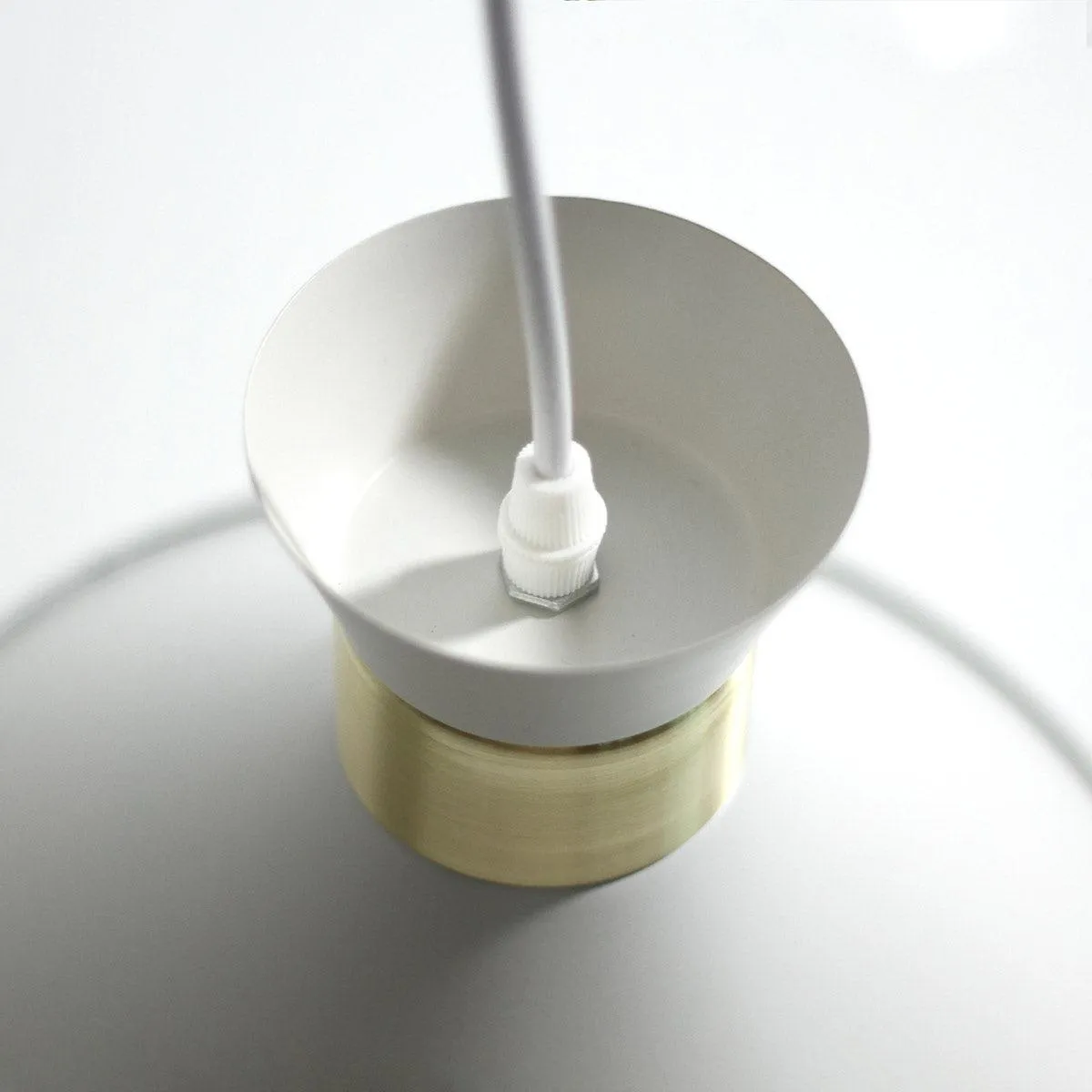 Adeline Minimalist Chic, Metal Pendant Light - White and Gold, PL0091