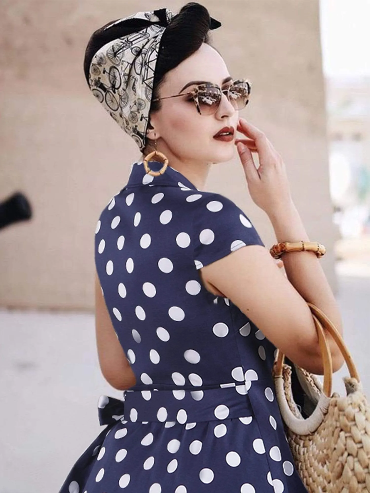 Alisa Pan Retro Polka Dot Wrap Dress