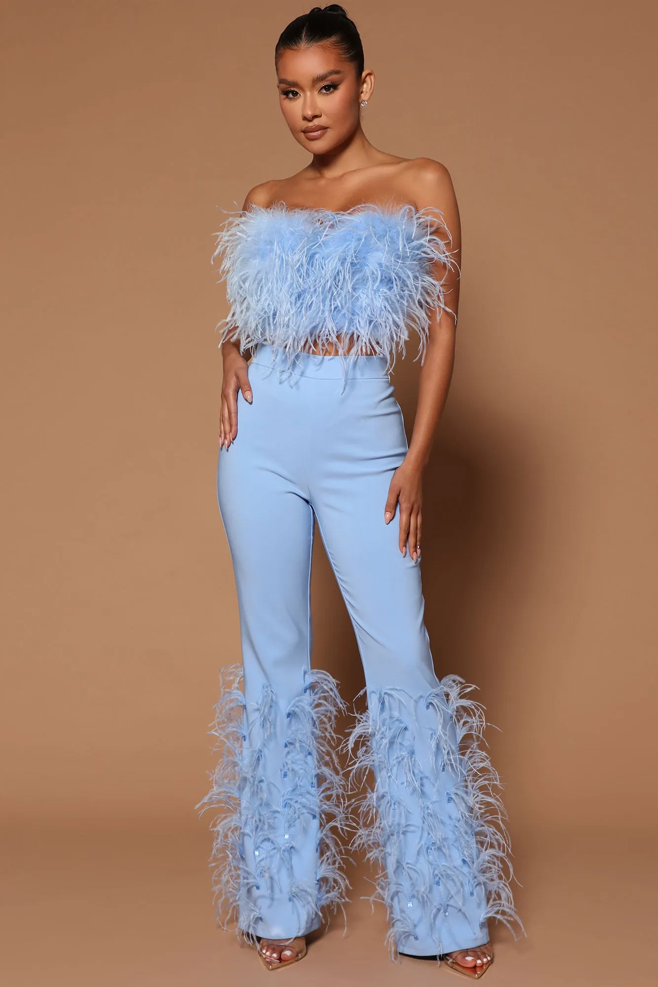 Asalia Feathered Top - Blue
