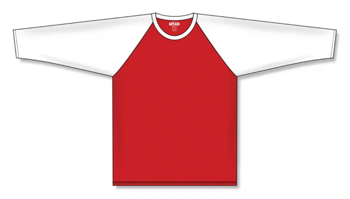 Athletic Knit (AK) BA1846A-208 Adult Red/White Pullover Baseball Jersey