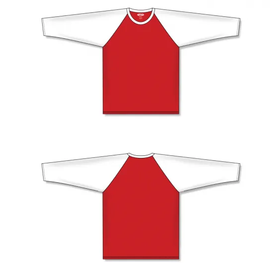 Athletic Knit (AK) BA1846A-208 Adult Red/White Pullover Baseball Jersey
