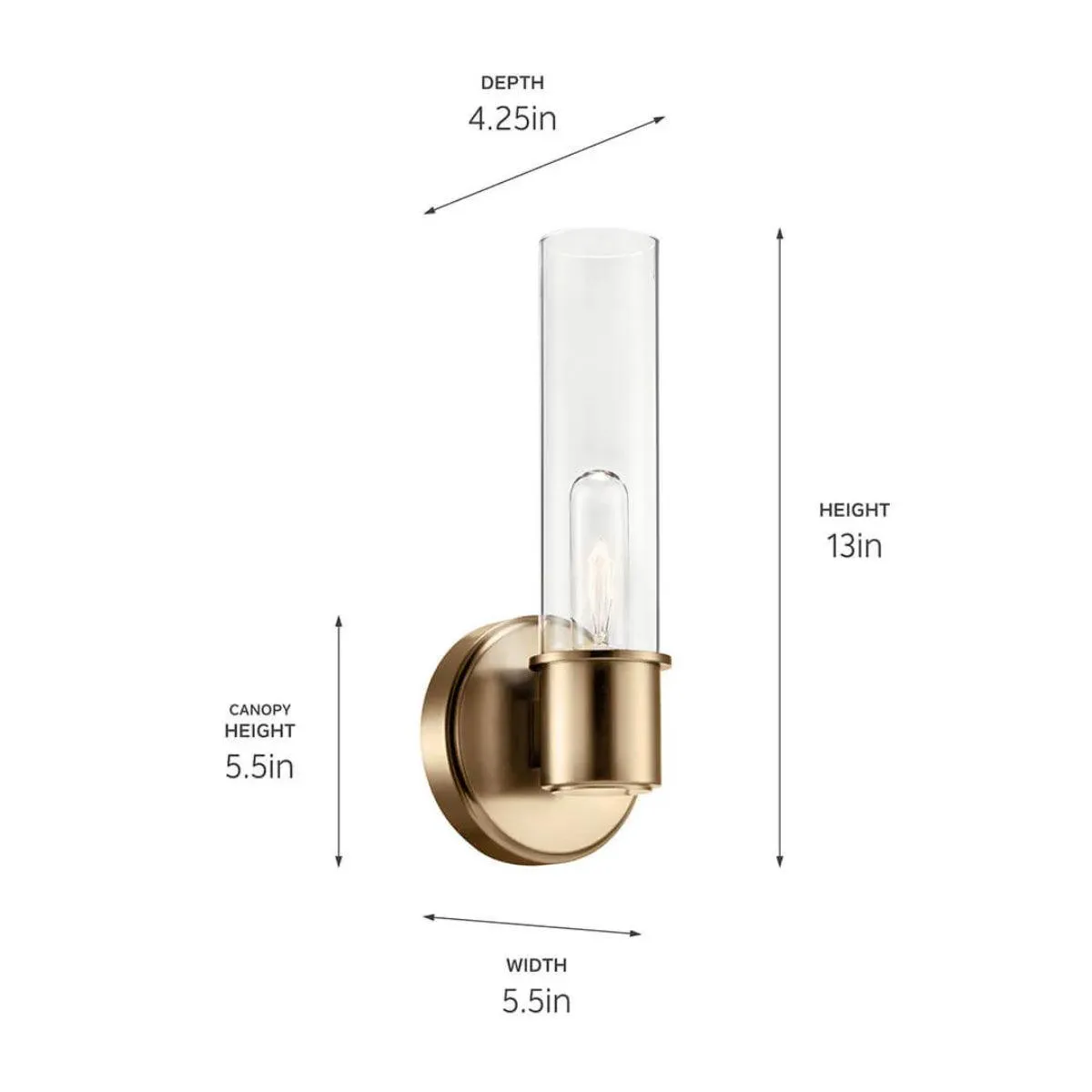 Aviv 13" 1-Light Wall Sconce, Bronze Finish