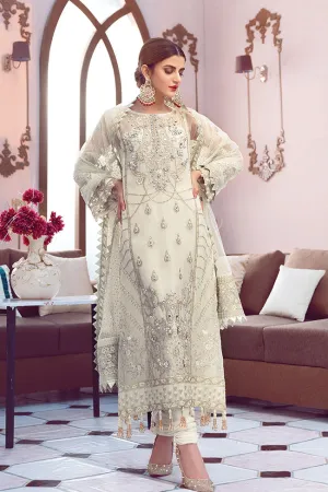 Beautiful organza embroidered dress in white color # P2334