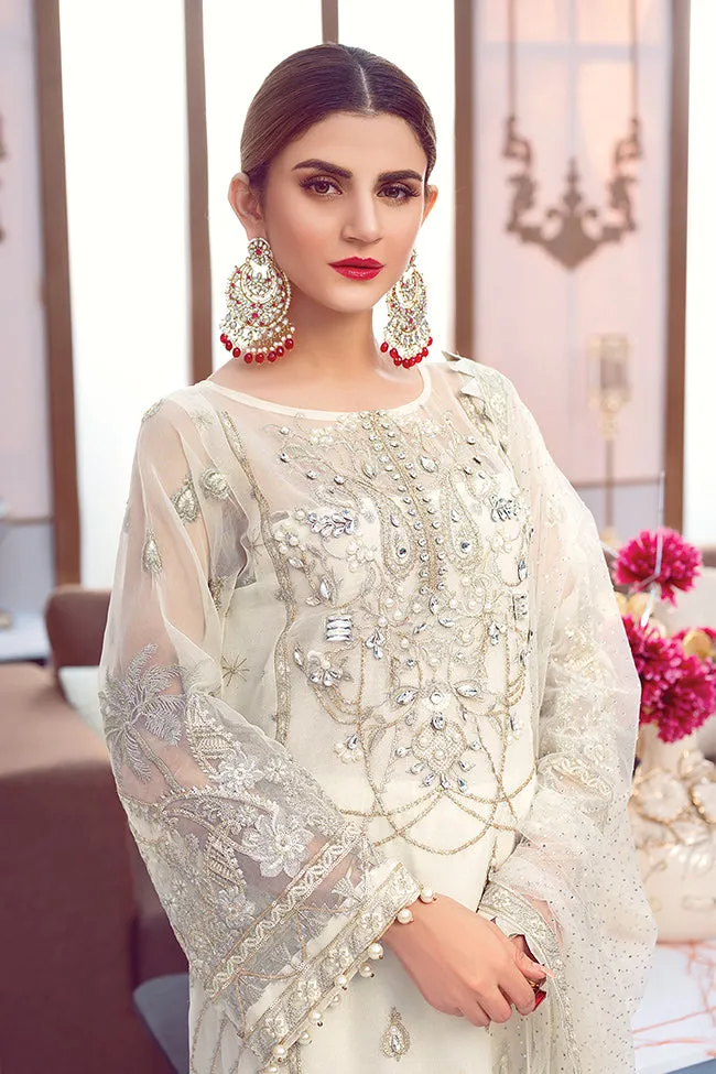 Beautiful organza embroidered dress in white color # P2334