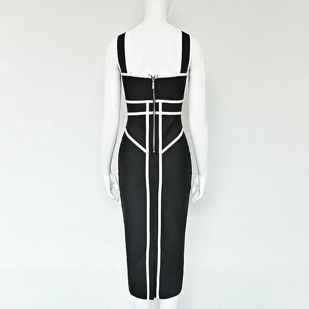 Black & white bodycon Bandage Dress