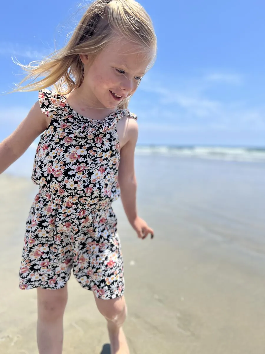 black floral kathy romper