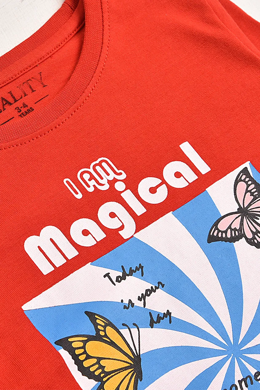 Butterfly Dreams Red T-shirt