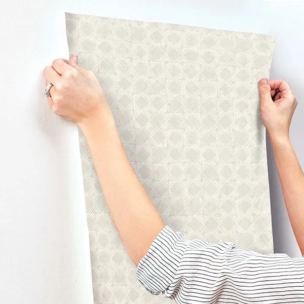 Button Block Light Grey Geometric Wallpaper