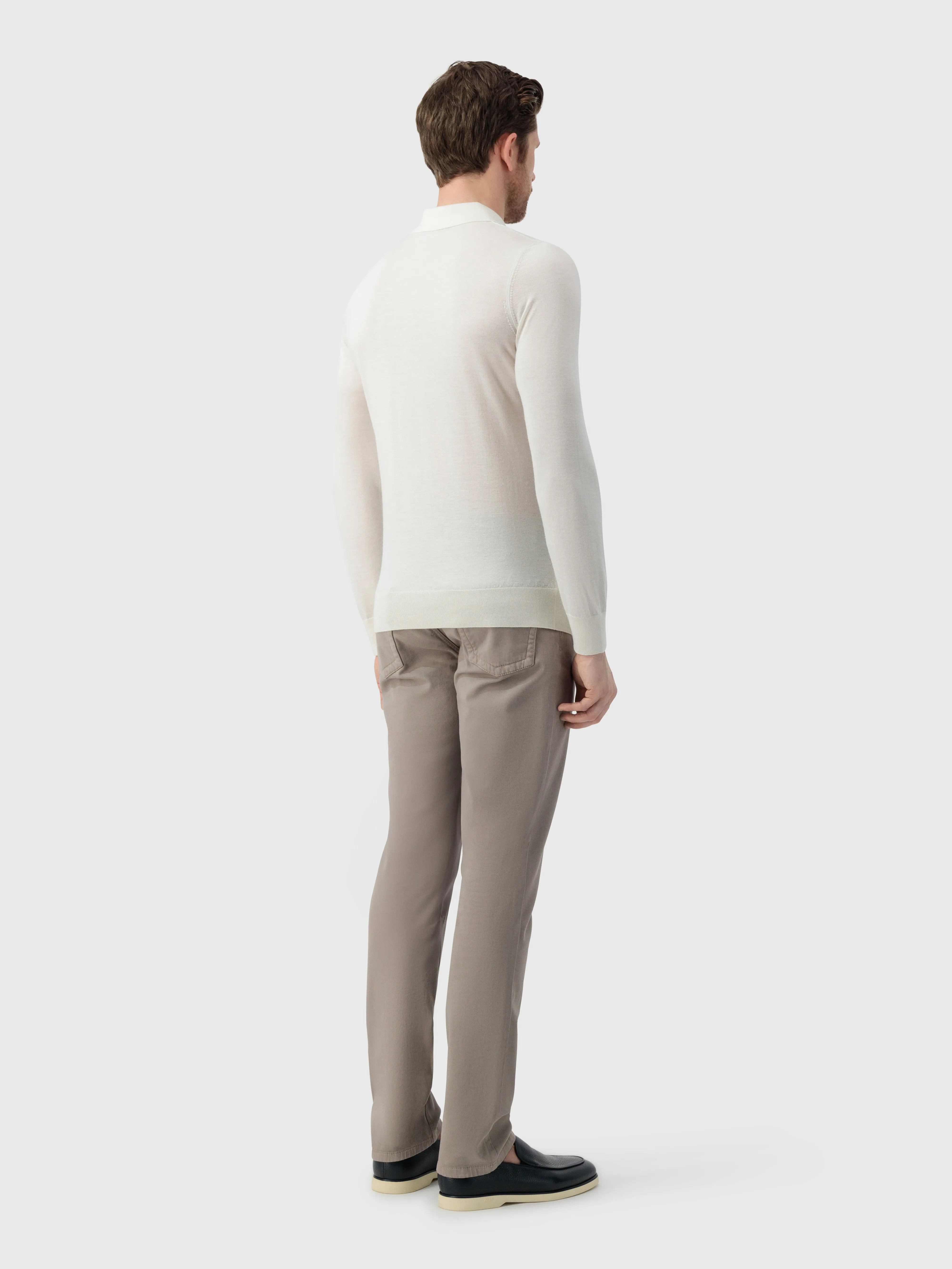 Cashmere and Silk Polo White