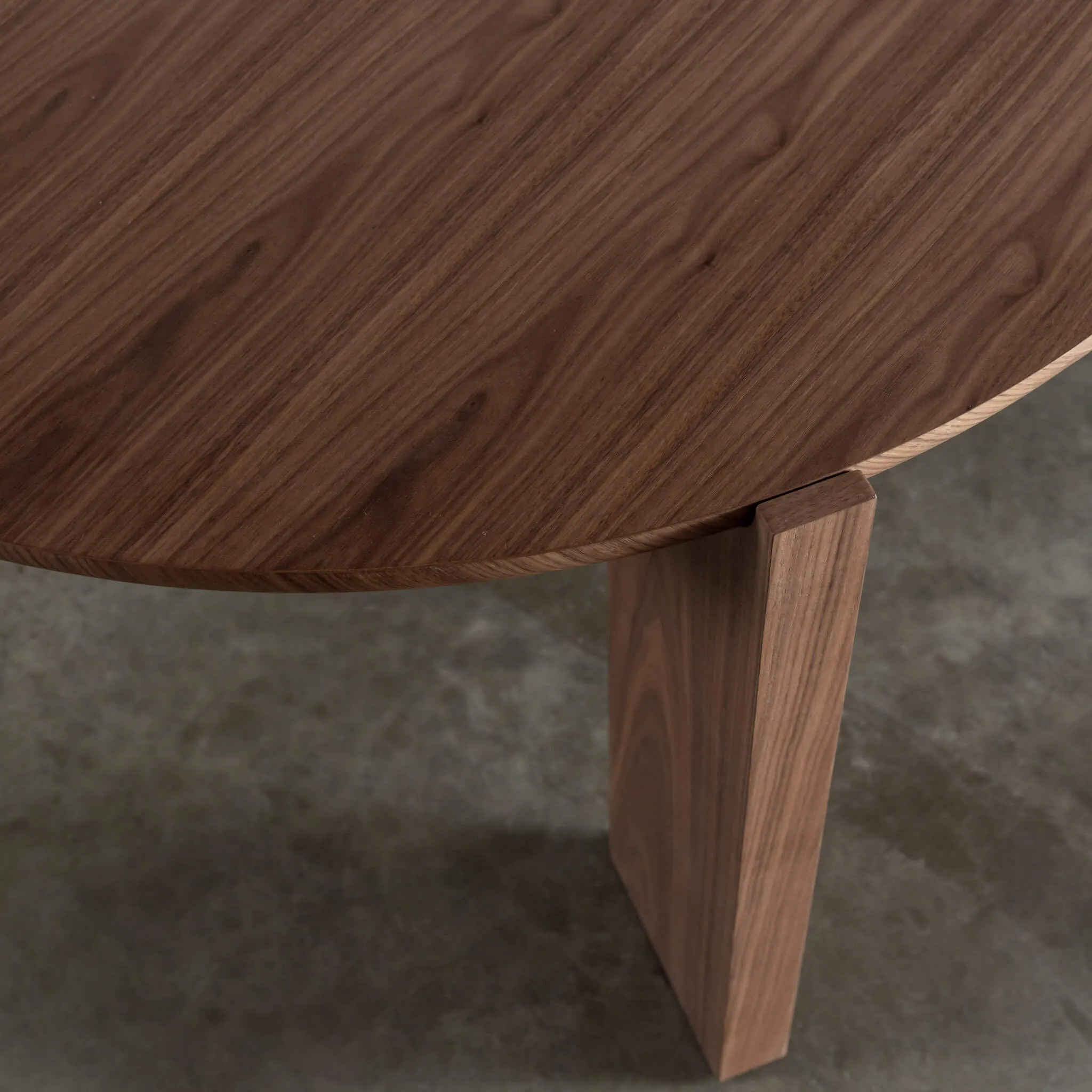 CASSAN ROUNDED DINING TABLE  |  DEEP WALNUT WOOD GRAIN  |  240CM