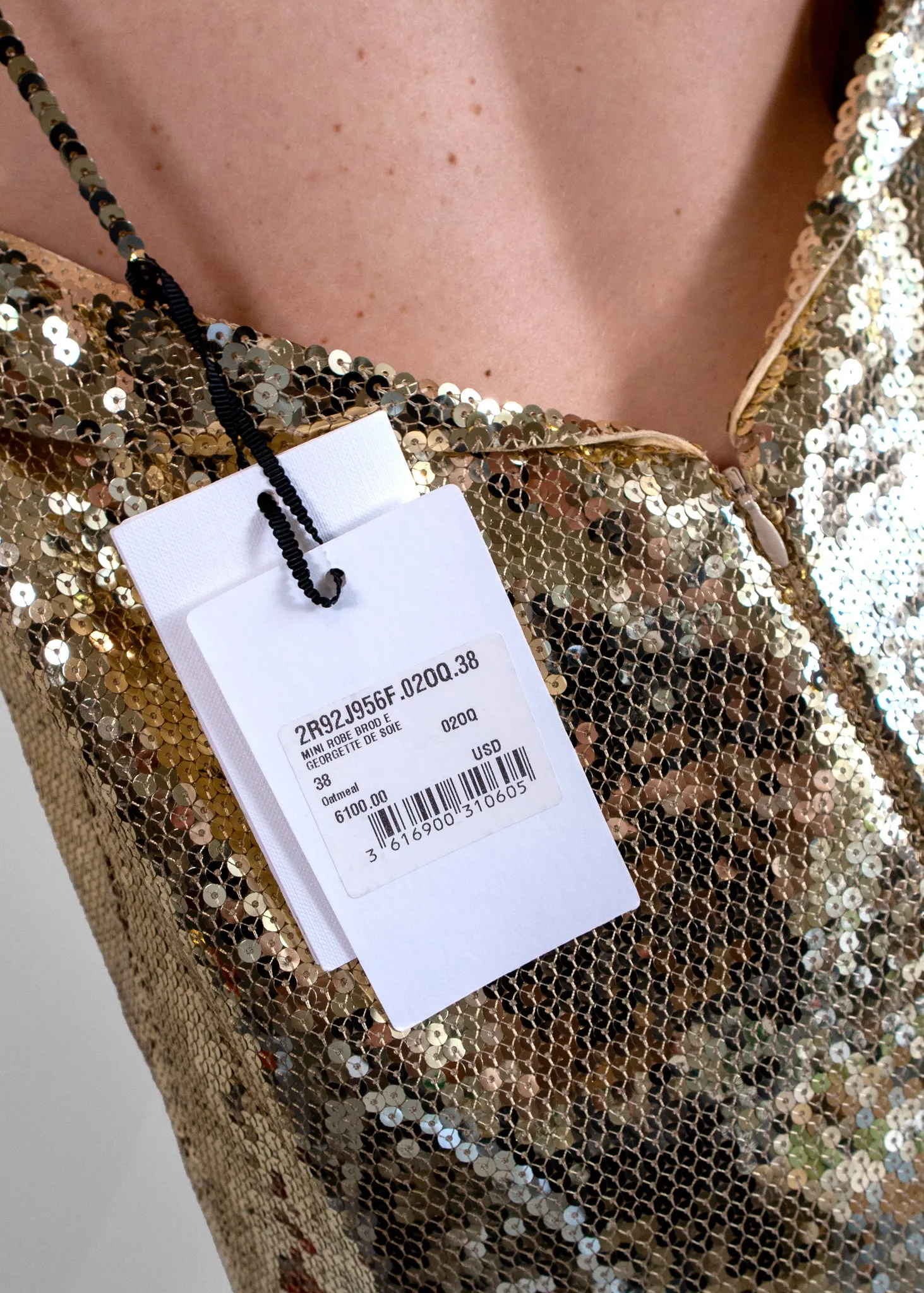 Celine Gold Sequin Mini Dress