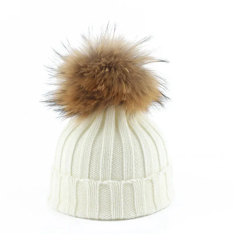 Cozy Ribbed Knit Beanie with Pom-Pom Detail