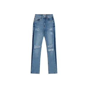 CROPPED DISTRESSED SLIM STRAIGHT FIT