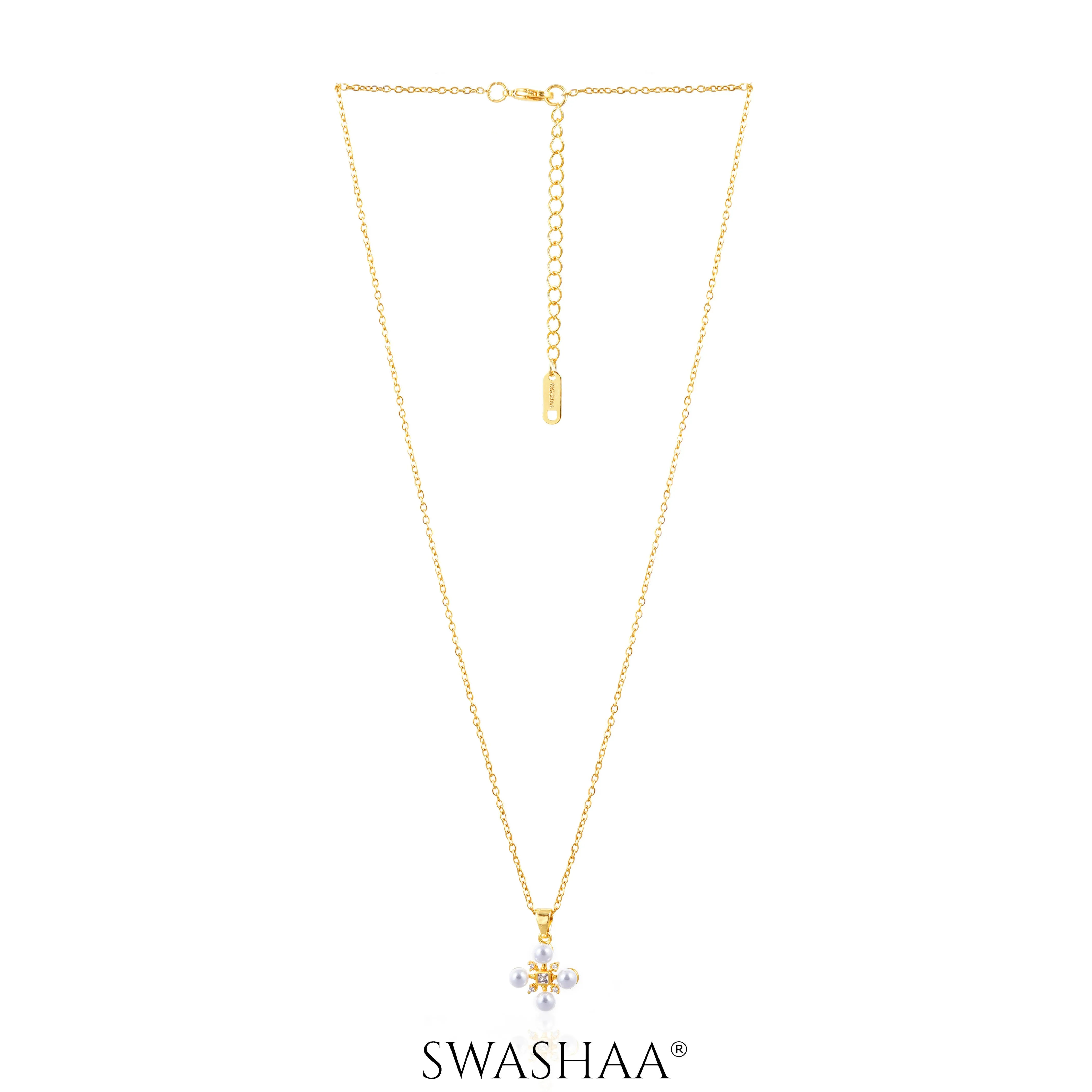 Dahlia Pearl Viterix 18K Gold Plated Necklace
