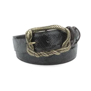 Deep Choc Mock Python Snake Prong Belt