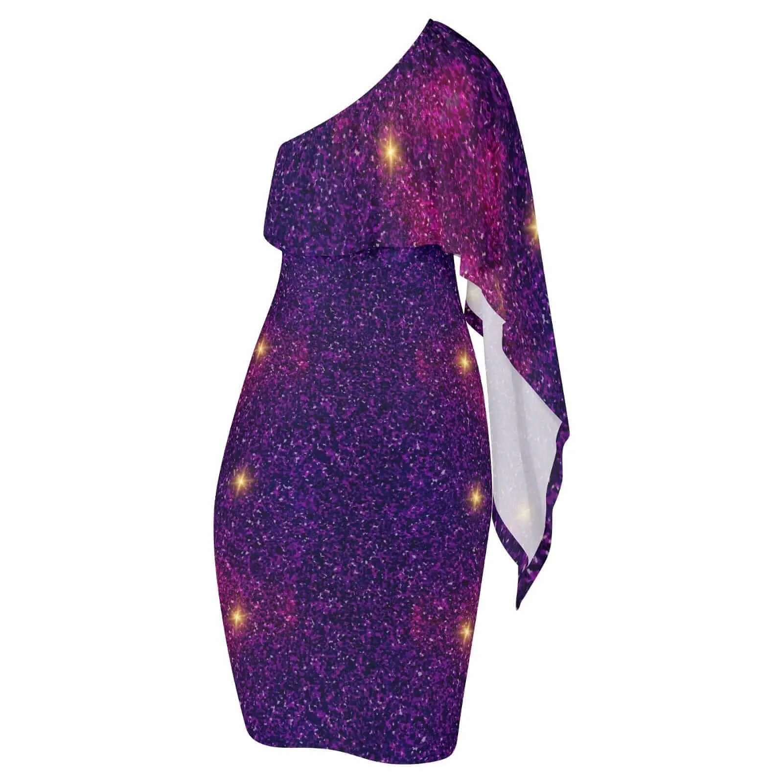 Elegant Purple Asymmetrical Dress