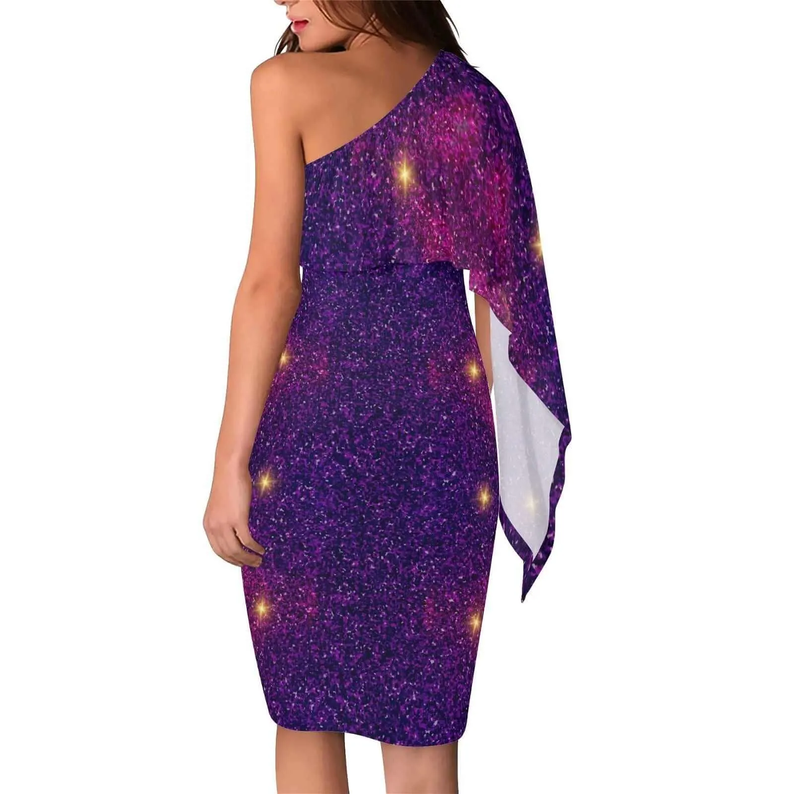 Elegant Purple Asymmetrical Dress