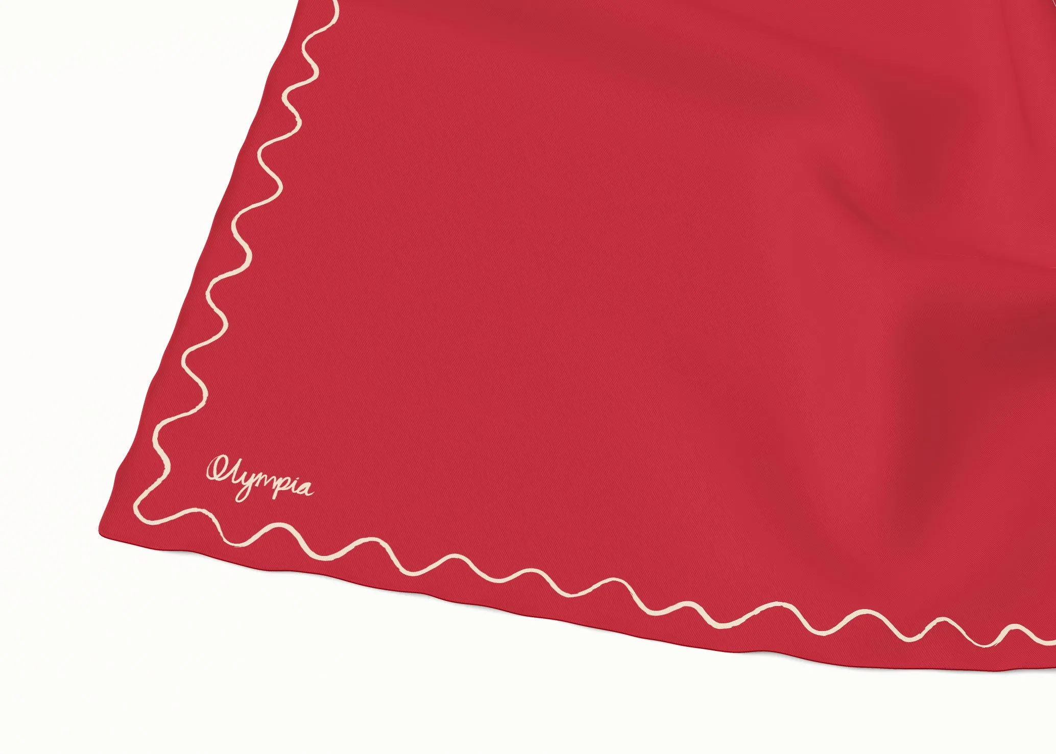 Emilia Velvet Cherry Silk Cotton Scarf - 54x54cm
