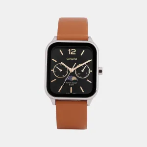 Enticer Men's Black Dial Chronograph Leather Watch A2184 - MTP-M305L-1AVDF