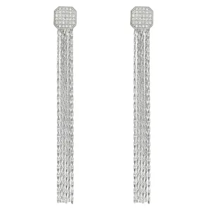 ER808W B.Tiff Pavé Hex Tassel Earrings