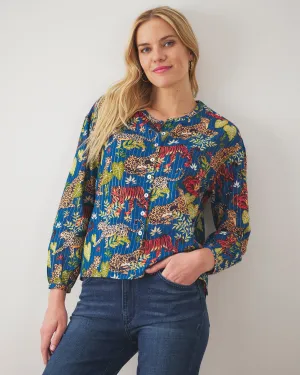 Feline Fatale - Big Plans Blouse - Midnight Swim