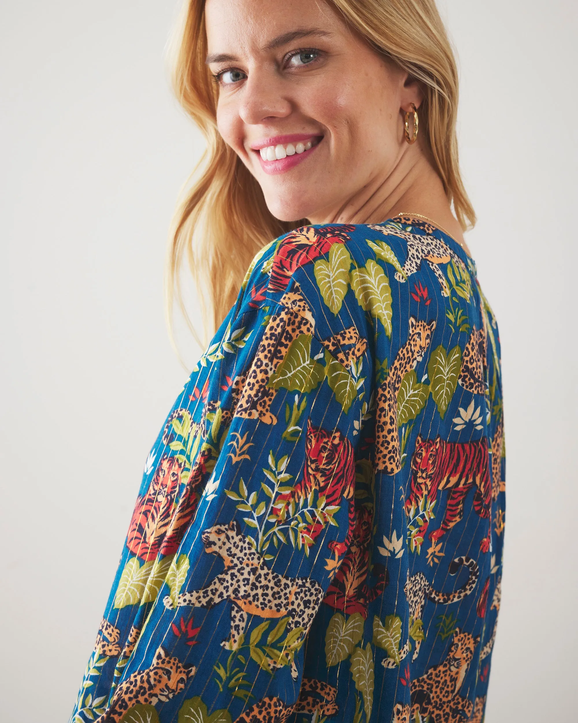 Feline Fatale - Big Plans Blouse - Midnight Swim