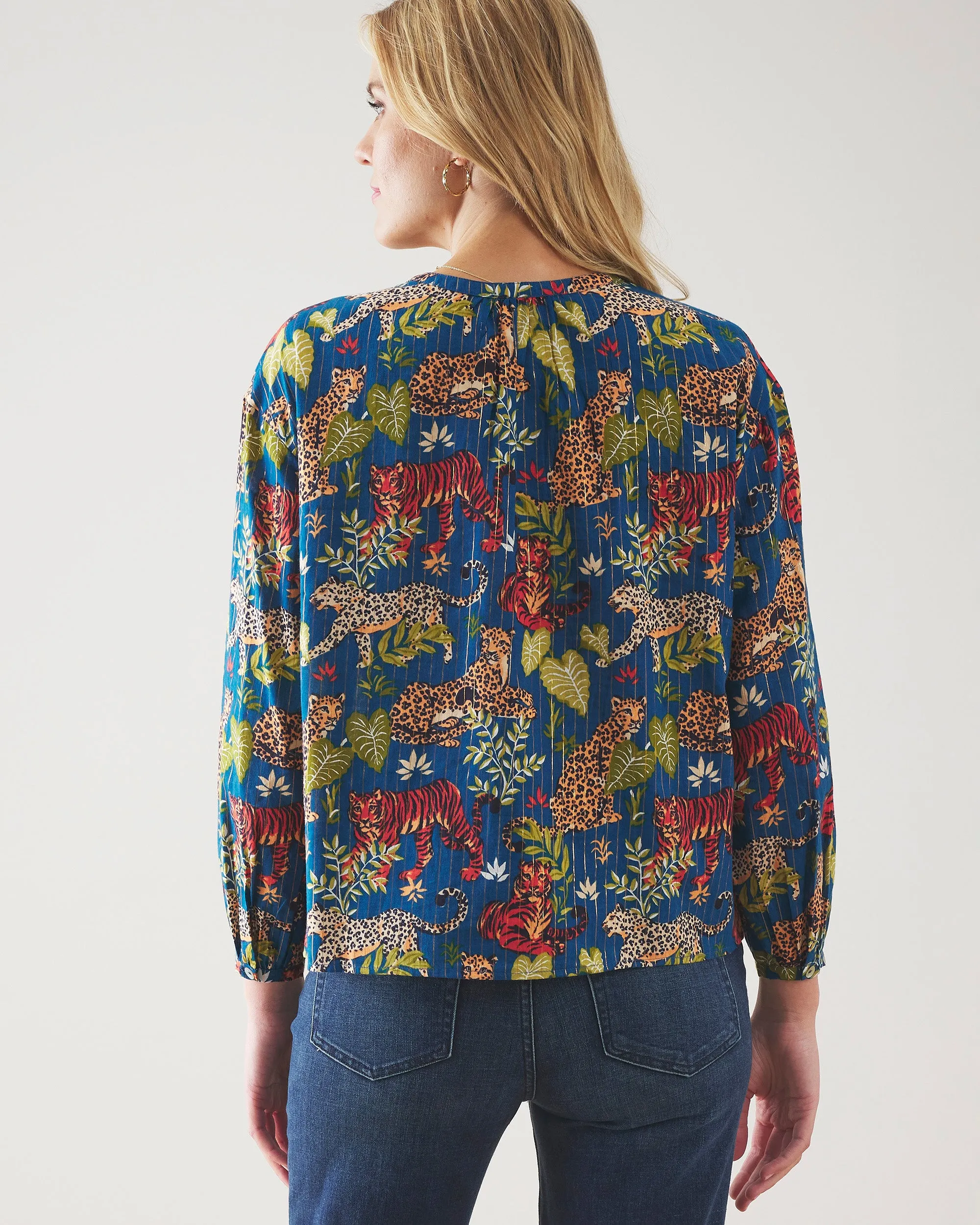 Feline Fatale - Big Plans Blouse - Midnight Swim