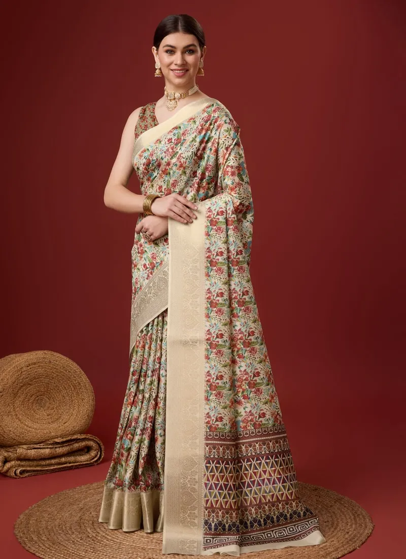 Festive Wear Cotton Digital Saree