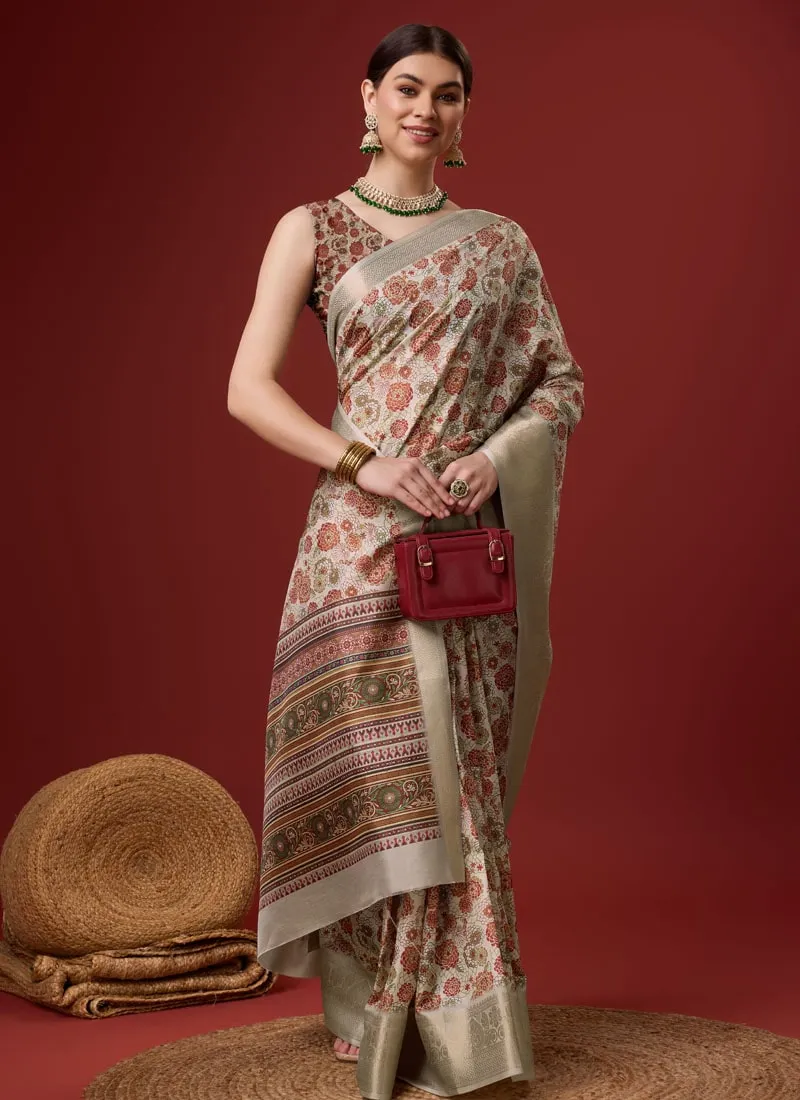 Festive Wear Cotton Digital Saree