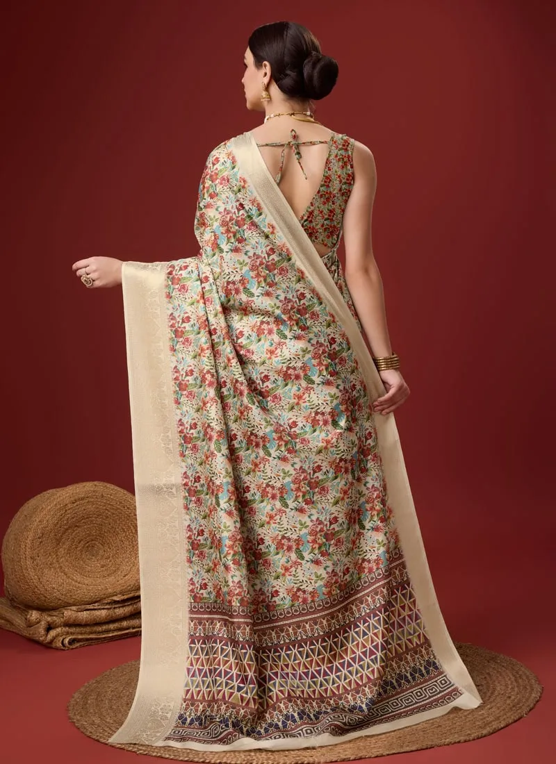 Festive Wear Cotton Digital Saree