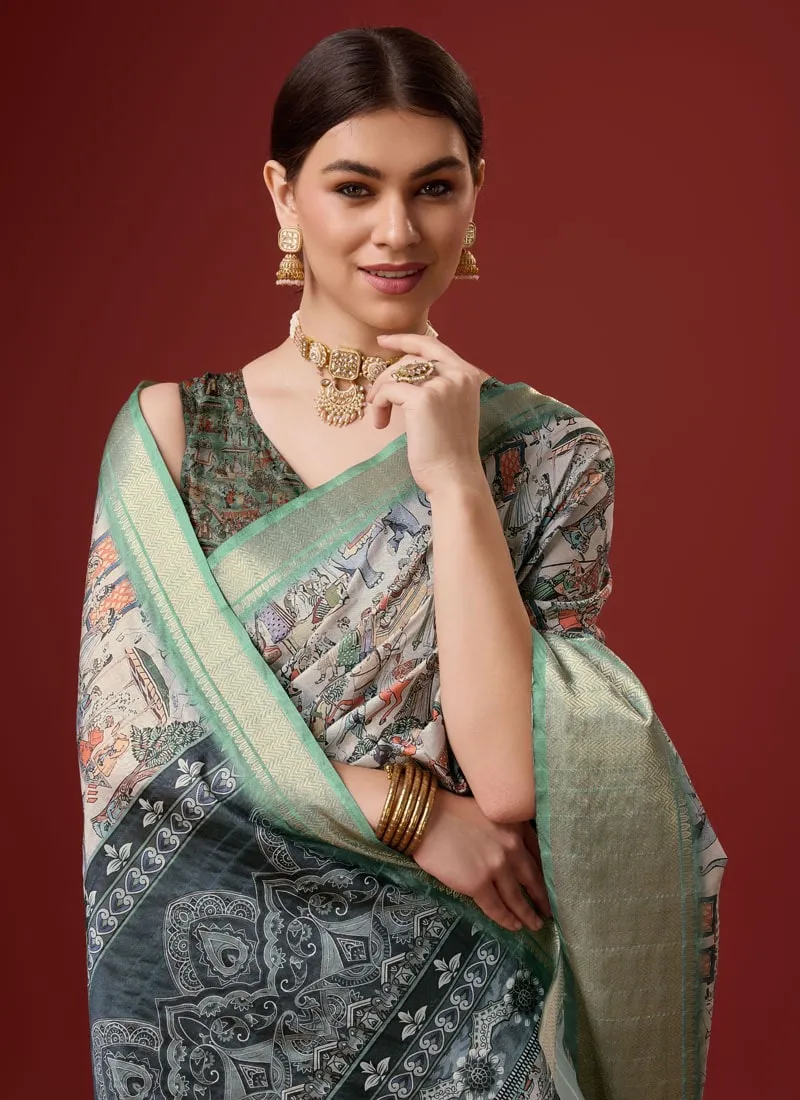 Festive Wear Cotton Digital Saree