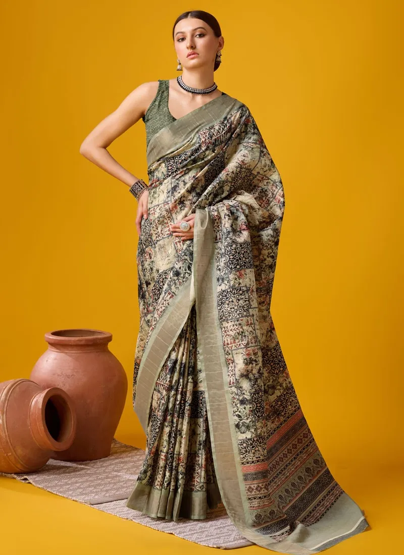 Festive Wear Cotton Digital Saree