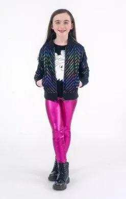 Girls Bottoms | Metallic Fuchsia Legging | Appaman