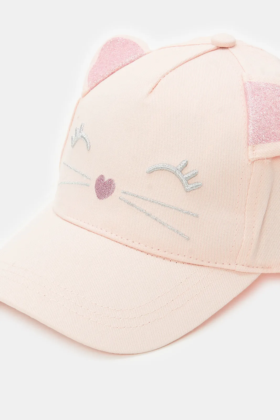 Girls Pink Character Embellished Cap