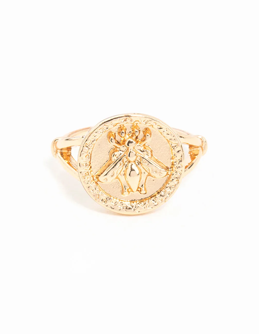 Gold Bee Coin Ring