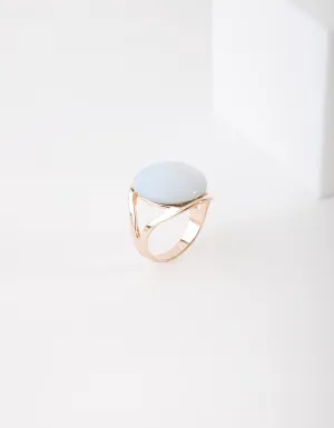 Gold Large Round Cateye Ring