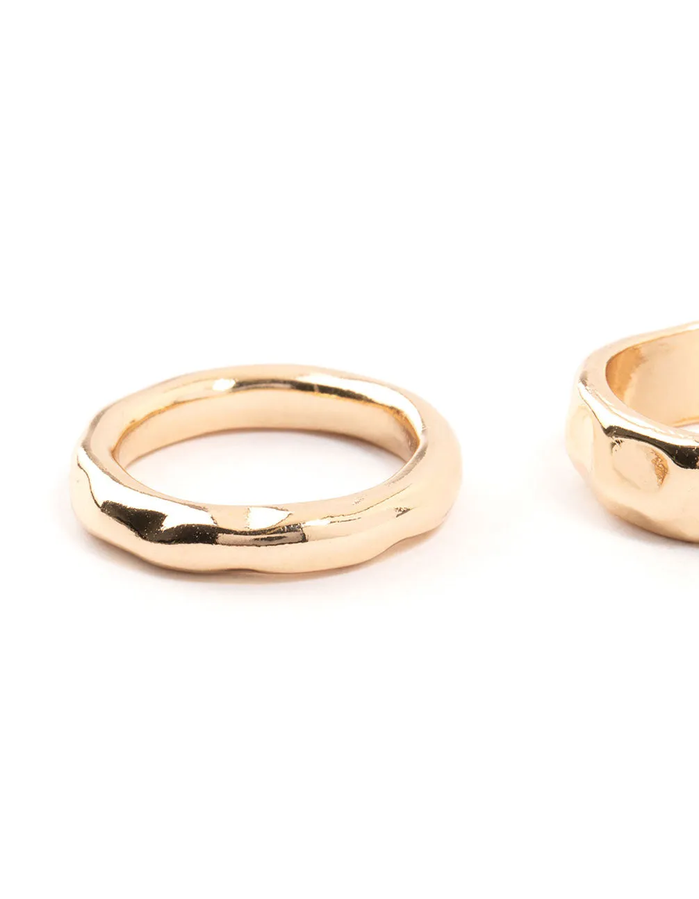 Gold Molten Thick Stacking Ring 4-Pack