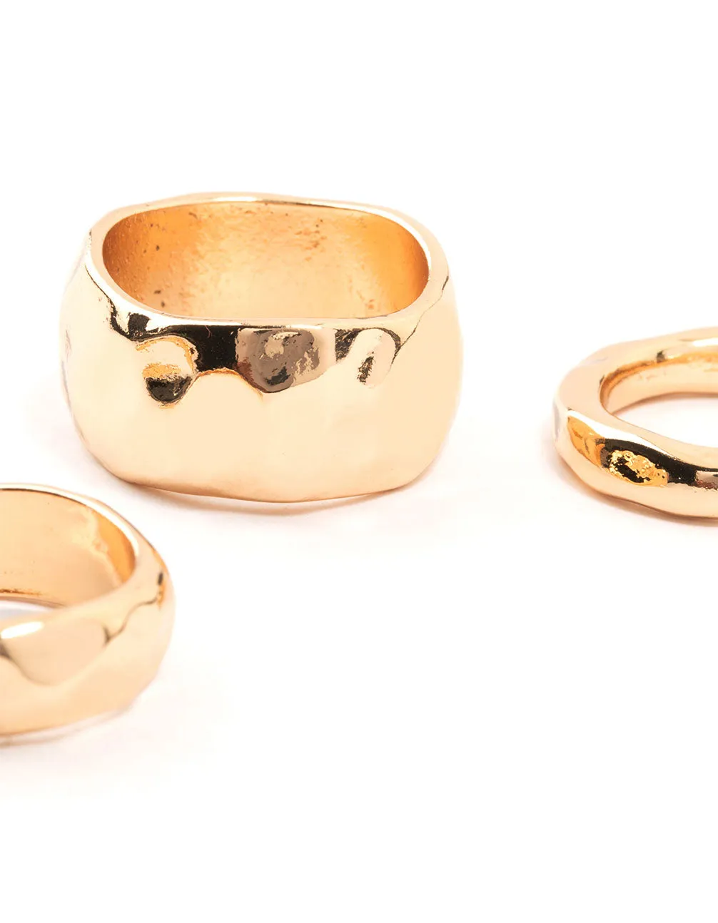 Gold Molten Thick Stacking Ring 4-Pack