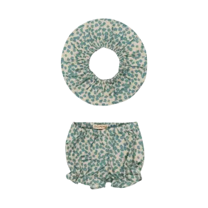 Gommu Green Flowers - Shorts & Collar