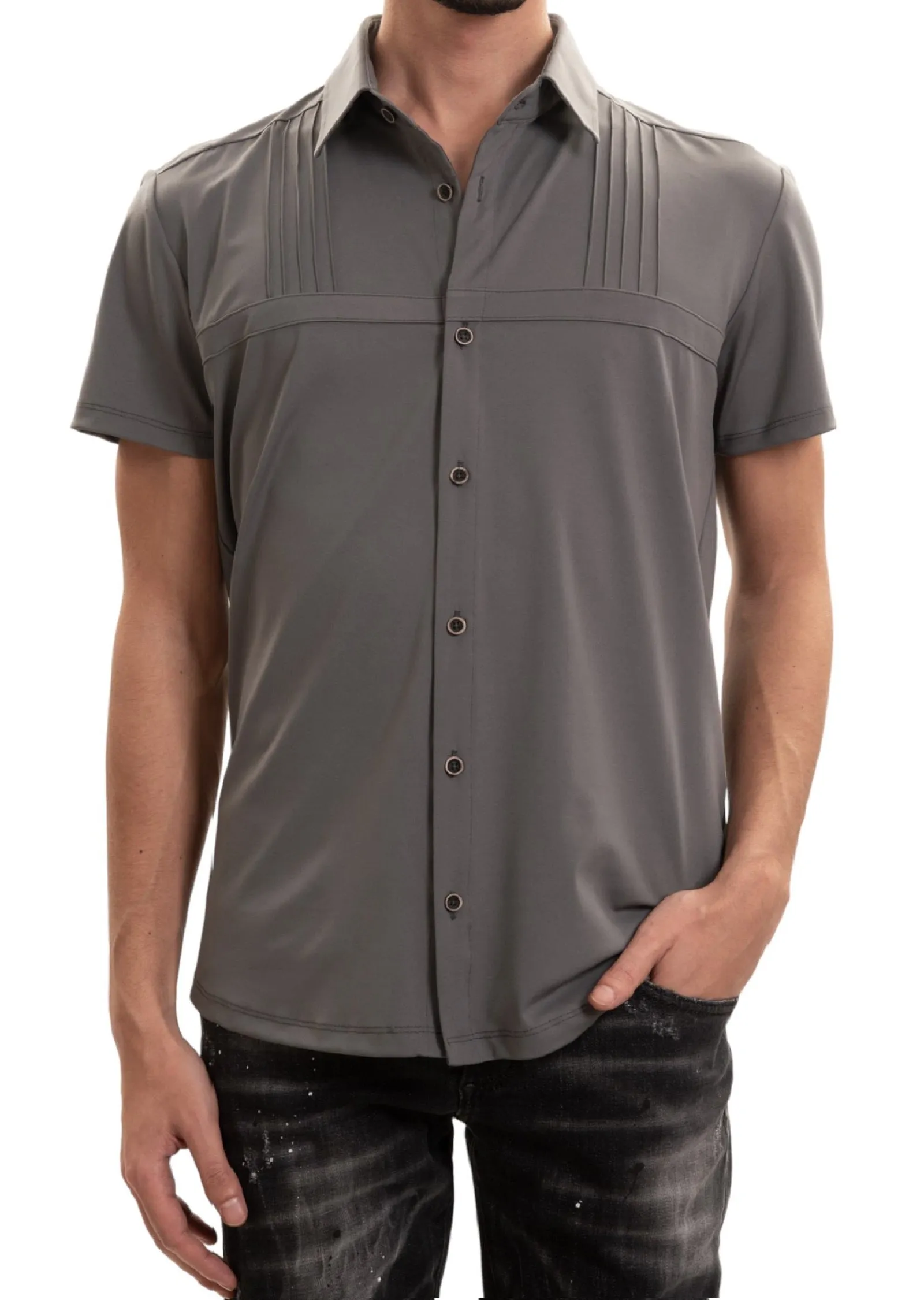 Gray Luxe Performance Active Shirt