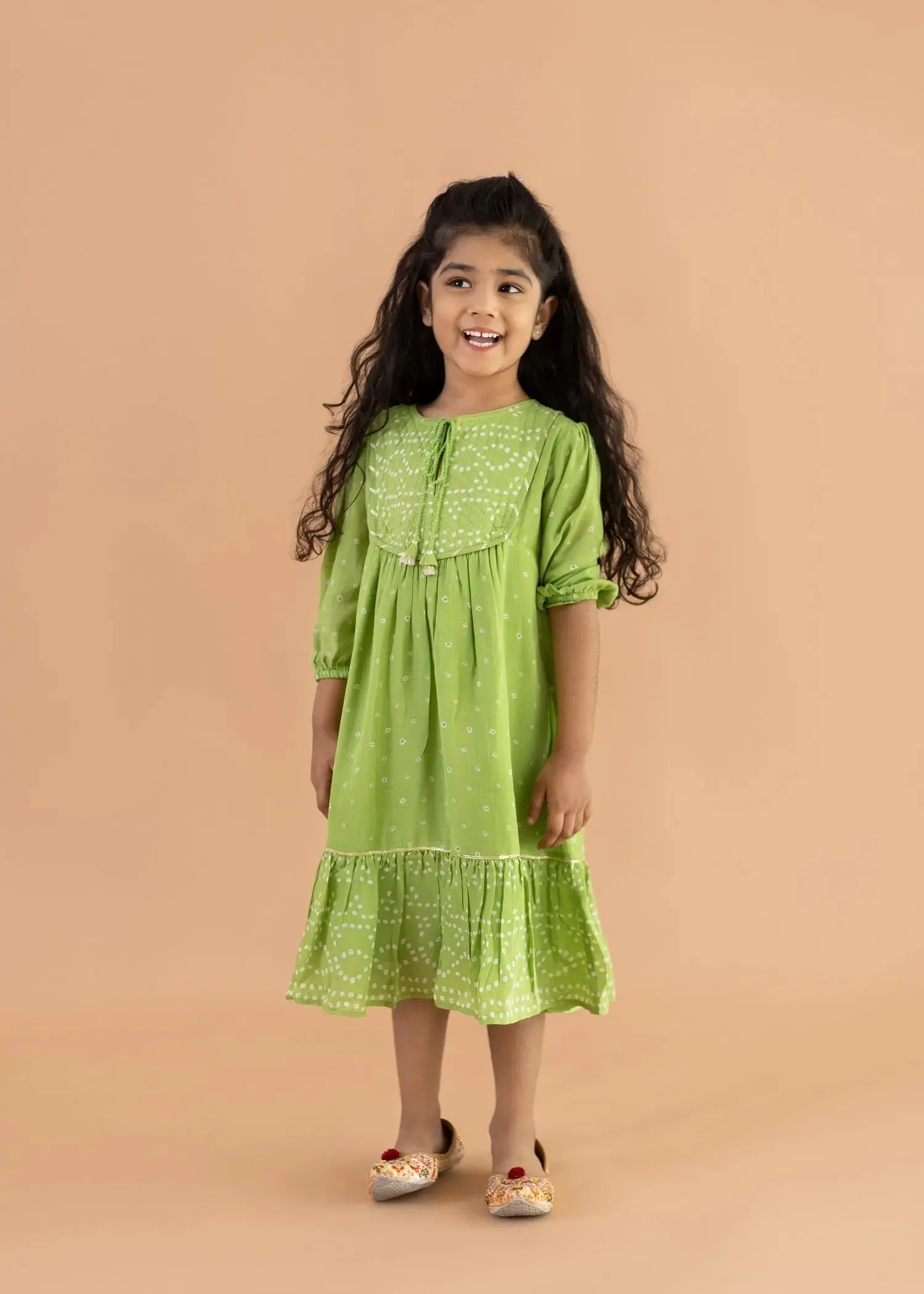 Green Qia Kurta (2-12 Years)