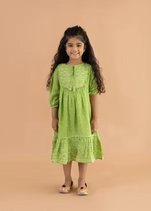 Green Qia Kurta (2-12 Years)