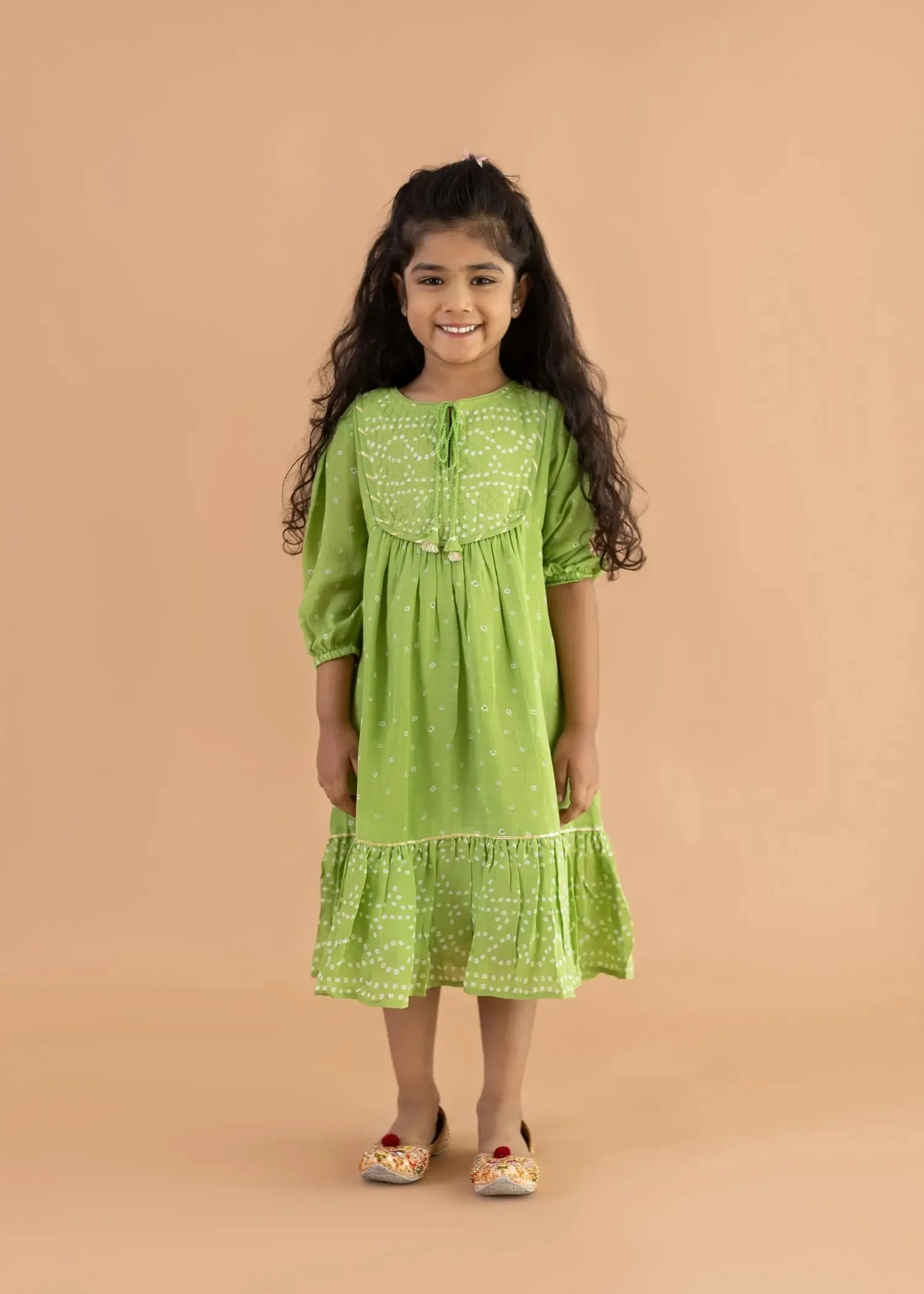Green Qia Kurta (2-12 Years)