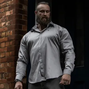 Gunslinger Grey Muscle Fit Dress Shirt