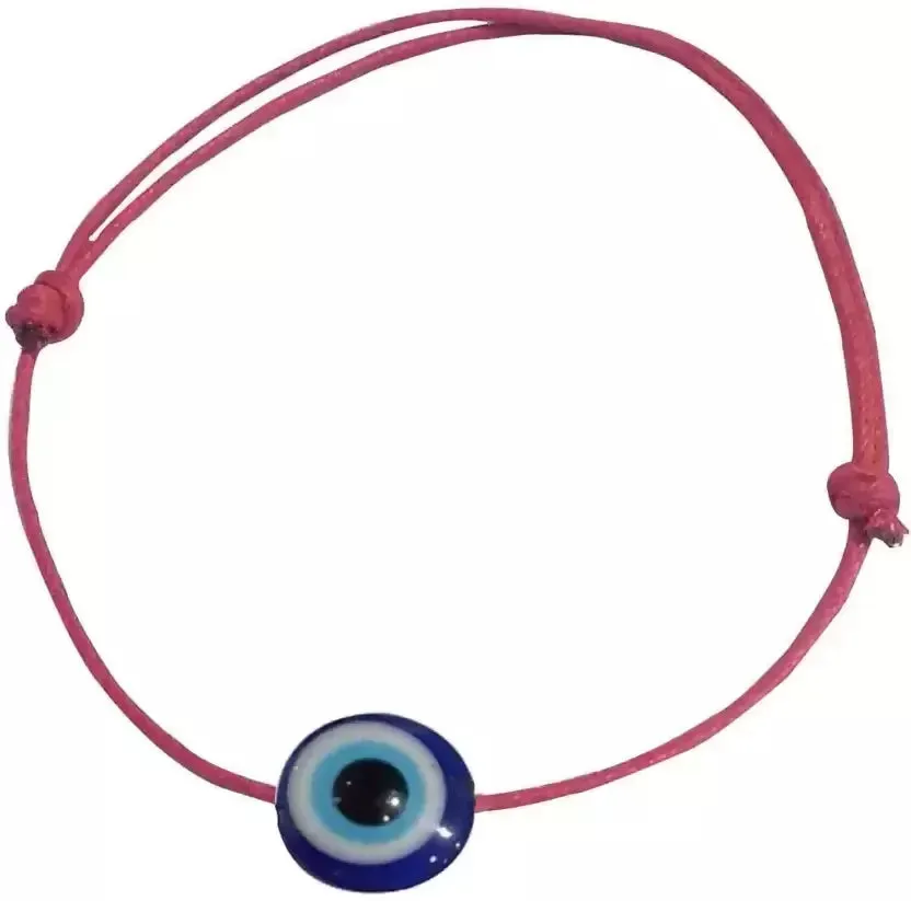 Gurjari Jewellers Evil Eye Cotton Dori Anklet with Black Thread (MultiColours)